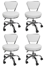 Set of 4 Dayton WHITE Pedicure Stool  Pneumatic with Adjustable Height