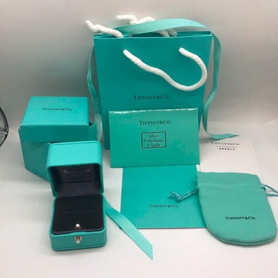 Tiffany & Co. Gift Box Packaging Pouch Iconic Engagement Ring Blue