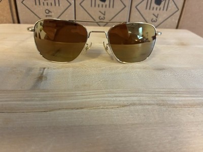American Optical AO Gold 5 1/2 52[]20  Bright Gold New Fuse Bronze Mirror