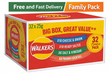 Walker Crisps Variety Pack 4 Classic Flavours Large Box 32x25g Family pack