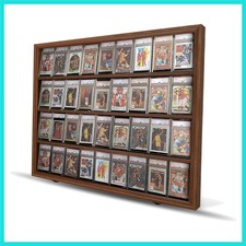 Graded Sports Card Display Case - 36 Baseball Card Display Case - Lockable Tr...
