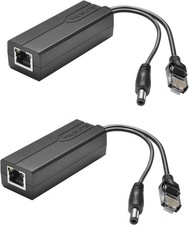 Active PoE Splitter Adapter   48V to 12V DC 5.5x2.1mm   2-Pack