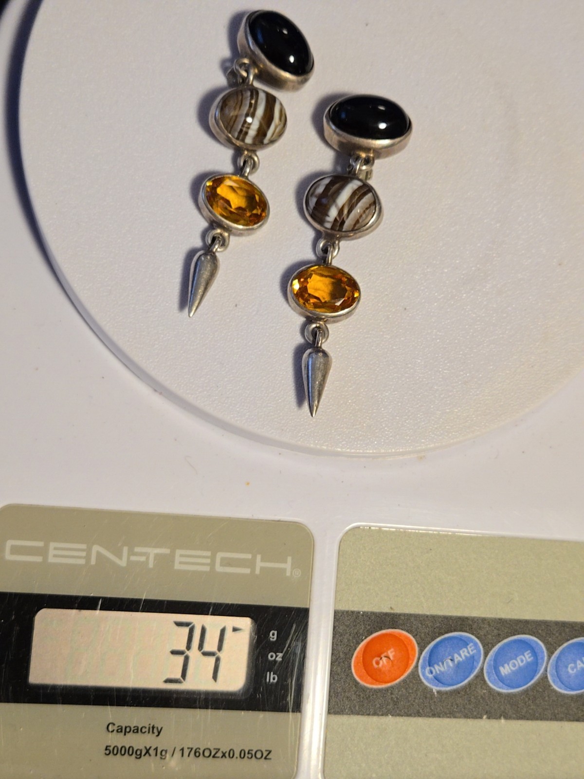 Beautiful Multi Colored Dangle Earrings Vintage 9… - image 11