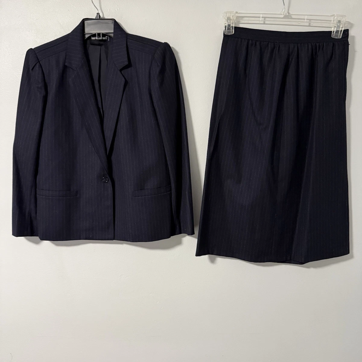 Blazer Harve Benard Noir Et Blanc Taille 10 - 100% Laine - Occasion Très Bon état