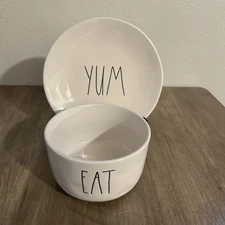 Rae Dunn Ceramic Bowl & Plate 2 Piece Set Artisan Collection By Magenta  ~ Used