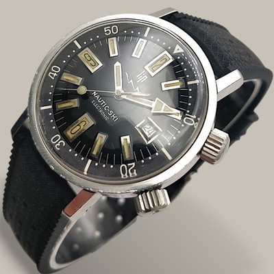 Lip Nautic Ski 36mm 1968 Herren Vintage Uhr Voll Funktionsfähig Calibre R184