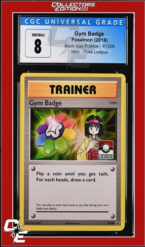 XY Black Star Promo Gym Badge XY206 Pokemon League CGC 8