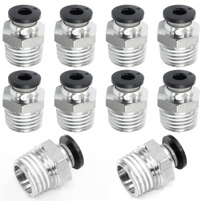 #ad 10 Pcs Push to Connect Fittings 4mm Tube OD x 1 4 Inch NPT Thread Male Straight $11.13
