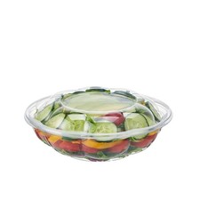 FULING 18 oz. 50 Sets Clear Plastic Salad Bowls with Airtight Lids Disposabl...
