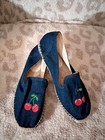 Patricia grüne Espadrilles mit Kirschen Gr. 39 Canvas Obermaterial und Futter