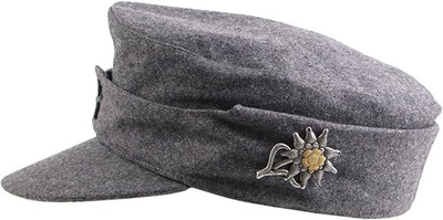 #ad #ad 7 3 8 WW2 German M43 Hat with Edelweiss Badge Officer Mountain Panzer Wool Cap $18.04