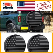 15-Inch American Flag Spare Tire Cover - Waterproof & Dustproof for SUVs