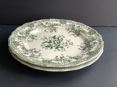 Portugal Zara Home Ceramic Dinner Plate 10 3/4” Green Floral Set