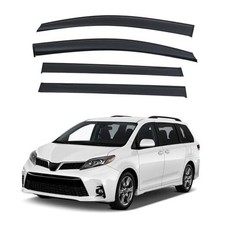 4pcs JDM Smoke Tint Outside Mount Tape On/Clip On Style PVC Sun Rain Guard