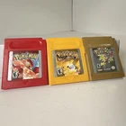 New ListingPokemon Red + Yellow + Gold Lot of 3 Nintendo Game Boy Games..UNTESTED