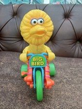 Vintage 1980’s Sesame Street Big Bird Wind-Up Tricycle Toy by Illco Toys 80s 