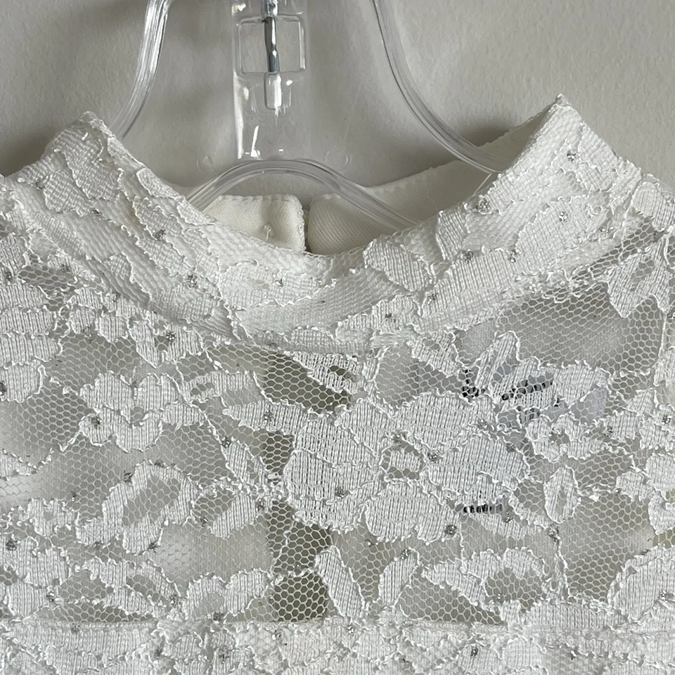 Vestido de Encaje Floral Alto Bajo Concurso de Baile Formal Speechless Niñas 7 Foto 3 de 4