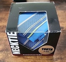 Youth Necktie Blue Silver Stripe CTR Youth 49 Inch Tie