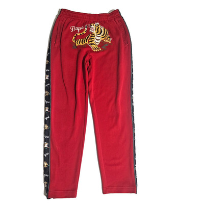 A Bathing Ape Bape Tiger Jersey Pants Size Large Red