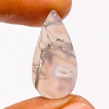 9 Ct AAA Natural Moss Agate Pear Cabochon Loose Gemstone For Jewelry 22X11X4 mm