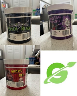 Green Galaxy Water Based Screen Printing Inks Mars Red- Pitch Black- Purple