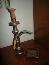 Origin ägyptisches Souvenier 42cm echte Handarbeit,  Messing,Bestzust 4Schläuche