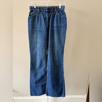 Levi s Dark Blue Flare Jeans Women Size 32 (12) Stretch Denim
