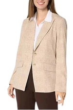 Dennis Basso Luxe Crepe Blazer in Prints & Solids Herringbone