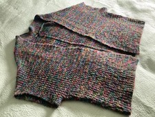 Peruvian Connection XL Alpaca Open Cardigan Gilet Multi Clr Chunky Loose Knit 