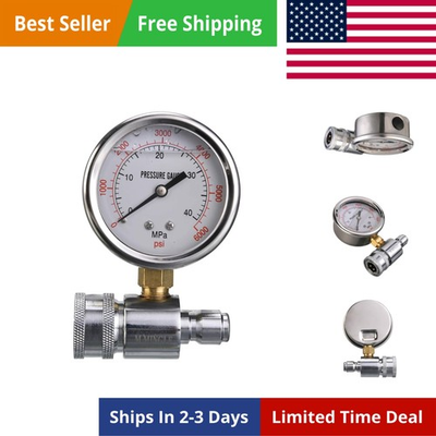 #ad Pressure Washer Gauge Kit 3 8 Inch Quick Connect 6000 PSI $31.02