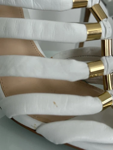 Vince Camuto Women's White/Gold Caged Gladiator Dress Stiletto/Heels Size: 8 1/2 - Imagen 12 de 15