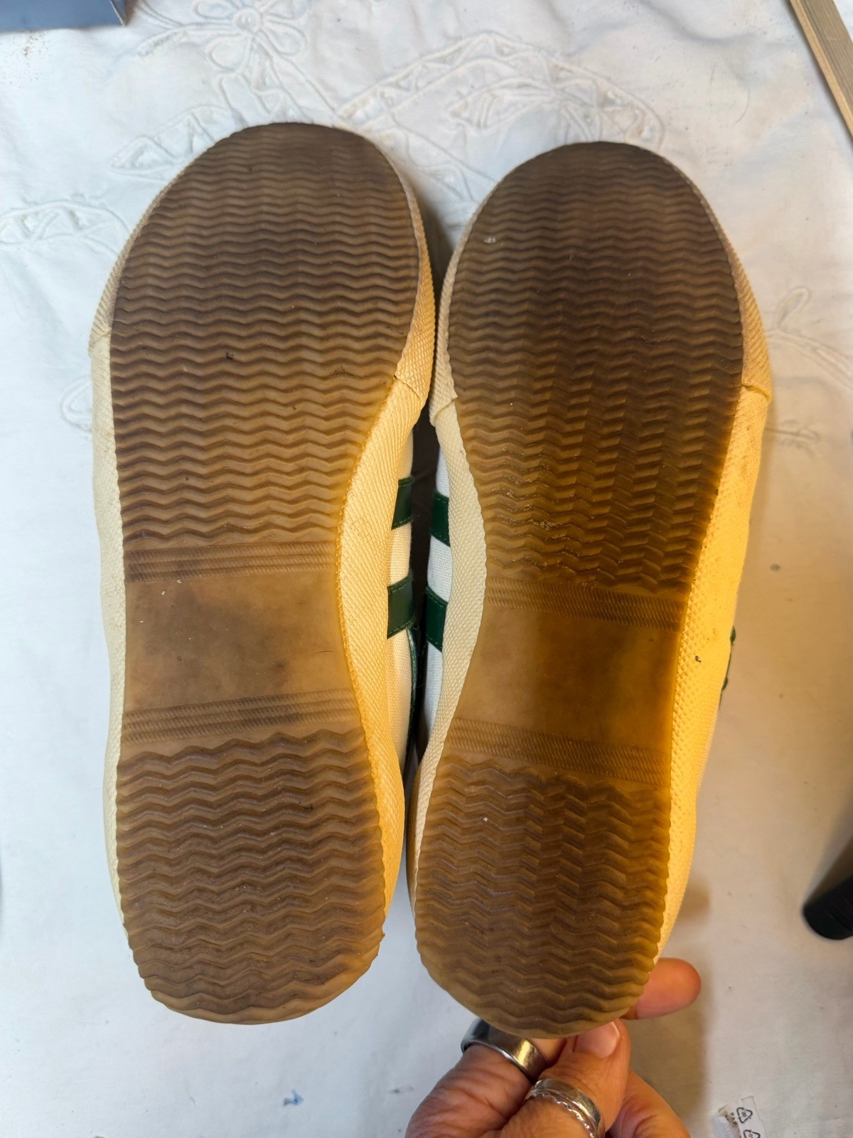 Gola Badminton Women’s Casual Sneakers in Off White Green - 10 US thumbnail 3