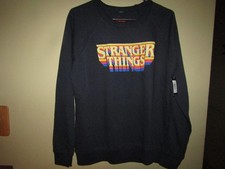 Netflix STRANGER THINGS Raglan Long Sleeve NAVY Mens Size M Sweatshirt NWT