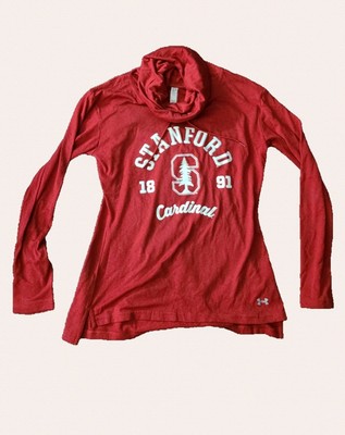 Standford University Red Long Sleeve Cowl Neck O Shirt Small