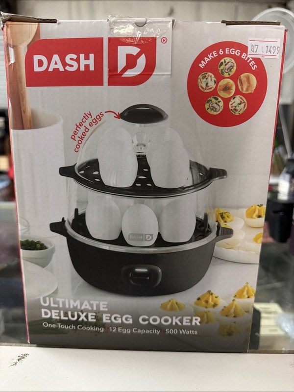 DASH Ultimate Deluxe Egg Cooker 12-Egg Capacity 500W One-Touch Black