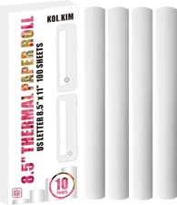 Thermal Paper Rolls 8.5" x 11" Compatible for Gloryang & JADENS PD-A4 Thermal...