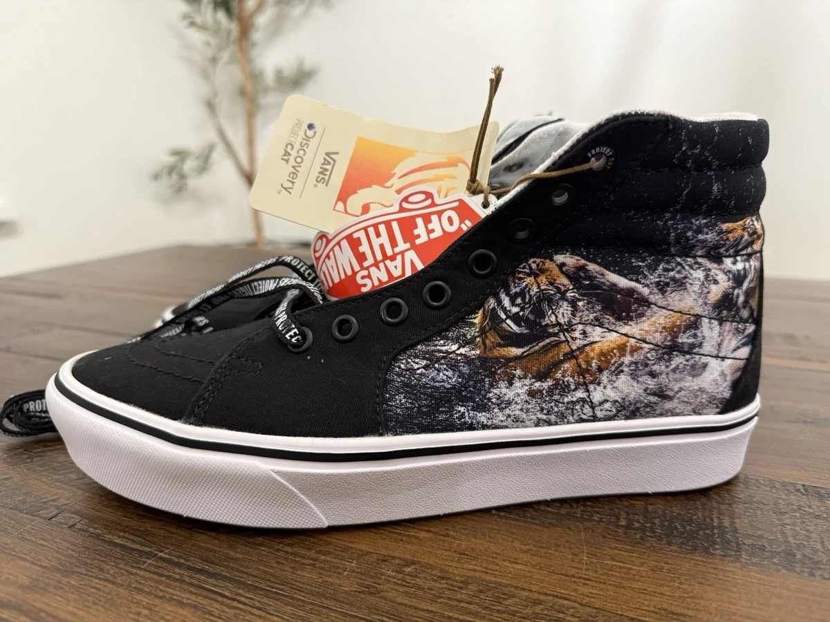 Vans x Discovery Tiger Comfycush SK8 HI Sneakers Mens Size 9 Project Cat Discovery Channel x Vans ComfyCush Sk8- High Project Cat for  main image 3