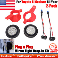 2-pack Mirror Light Drop-in Kit For Toyota Fj Cruiser Led White Left Right Side 2-pack Mirror Light Drop-in Kit For Toyota Fj Cruiser Led White Left Right Side