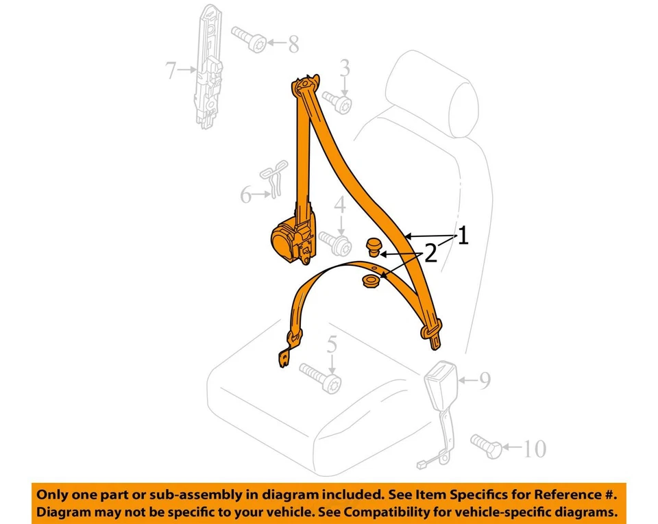 Cinturón de seguridad delantero cubo asiento pasajero retractor se adapta a 12-15 PASSAT 1635065 Foto 3 de 4
