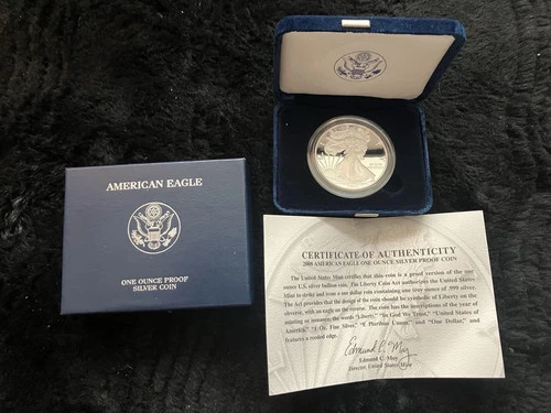 2008 W American Eagle One Ounce Silver Proof Coin w/ Original Box & COA