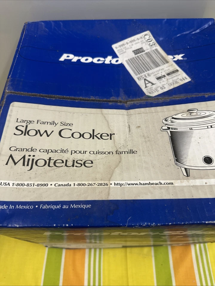 RARE Size/Style Vintage 1999 Proctor Silex 6 Qt Slow Cooker Brand New Sealed - Изображение 3 из 4