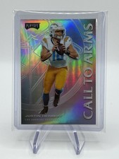 2020 Panini Playoff Justin Herbert Call to Arms Rookie Silver Holo RC Chargers