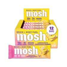 Protein Bars Lemon White Chocolate Keto High Fiber Low Carb 12 Count MOSH Gluten