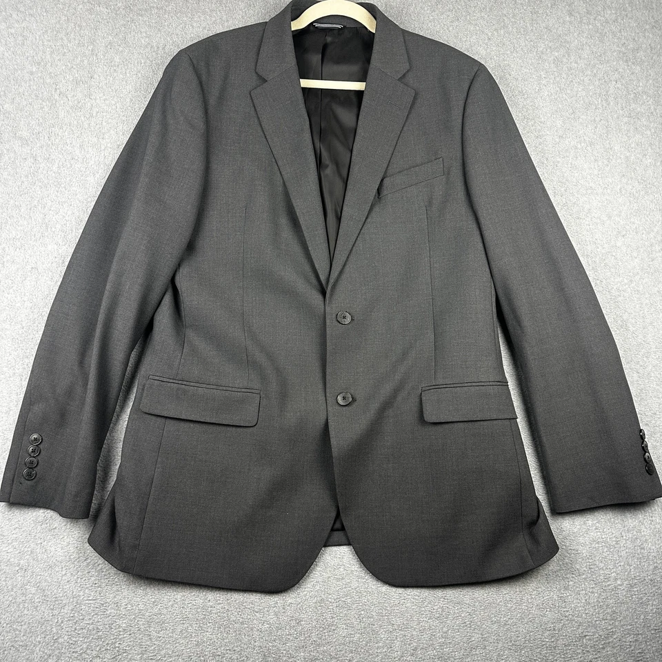 Traje Nautica Para Hombres 42L 36W Carbón Dos Piezas Elastizado Blazer Pantalones Muesca Solapa Foto 2 de 4