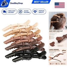 Large Double-Hinged Hair Clips in Earth Tones   10 Count for All Hair Types