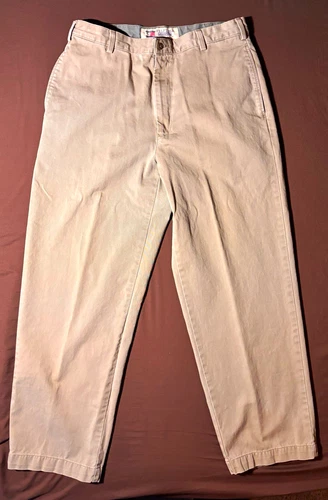Vintage Hilfiger Authentic Men's Twill Chino Pants Classic Straight Beige 35x30 - product listing photo