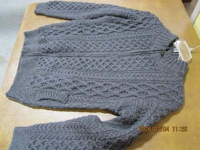 Men's Aran Sweater Market-Aran Island Irish 100% Merino Wool Sweater - Sz. Small