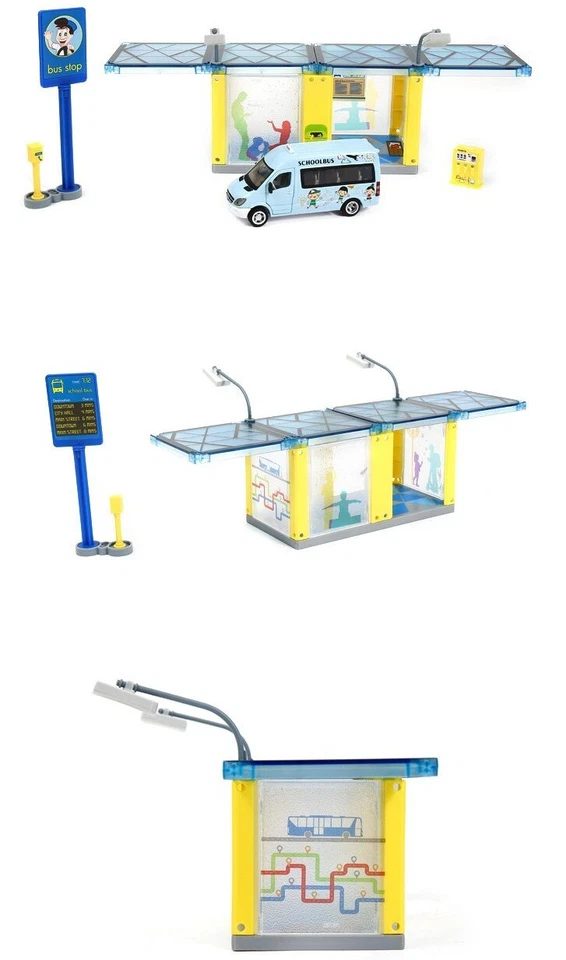SIKU WORLD Bus Stop Diecast Juego Juguete SK5509 Foto 3 de 4