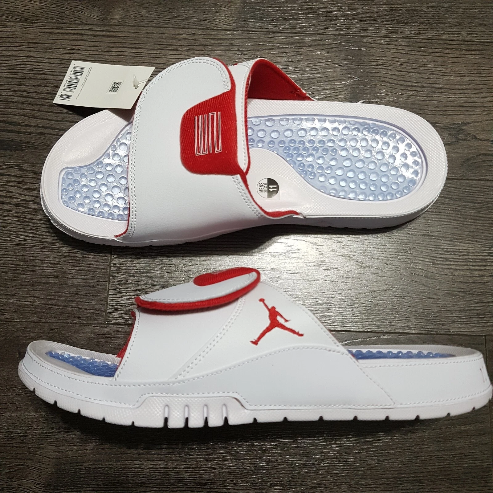 NIKE Air Jordan Hydro Retro XI 11 Slides Mens 8-13 White Varsity Red Cherry