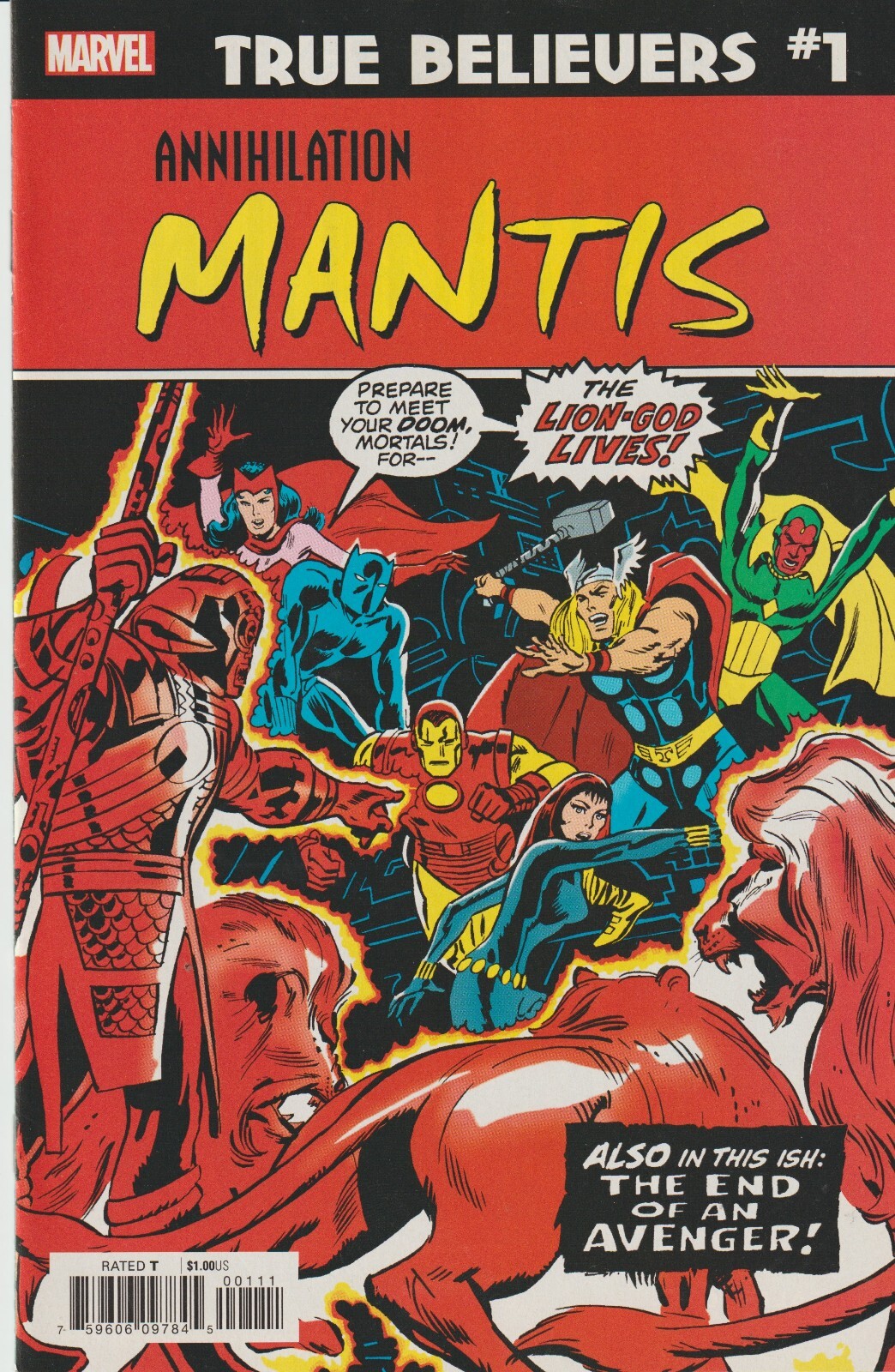 MARVEL COMICS ANNIHILATION MANTIS #1 (2020) TRUE BELIEVERS REPRINT VF